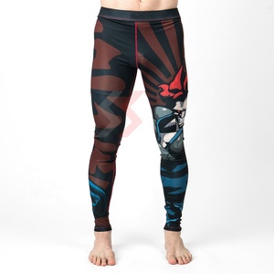 <b>Compression</b> <b>Men's</b> Sports Leggings Running <b>Tights</b> Quick-drying Breathable Elastic Waist Spandex/Polyester Solid Pattern Full - Product Image 4
