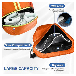 SHAGHAF SPORTS WEAR Custom Blue Microfiber <b>Drawstring</b> Backpack Men Women | <b>Waterproof</b> Sports Gym <b>Bag</b> 50-70L | Lightweight Travel - Product Image 2