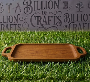Bandeja de Servir de Madera para Cocina, Rectangular, con Asas, Color Sólido Pulido, Moderna, Multifuncional, para Té, Café, Aperitivos, para el Hogar y Fiestas - Product Image 2