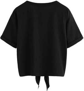 Women's <b>Cat</b> Face Graphic <b>T</b>-Shirt White Whisker Print Tie Front Knotted Crop Top Casual Round Neck Tee Casual <b>T</b>-Shirt Tie Hem Top - Product Image 4
