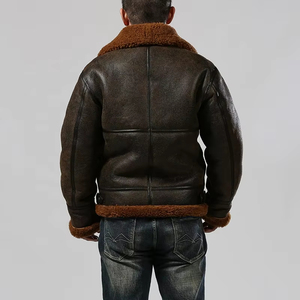 Veste en cuir véritable pour homme, style aviateur B3, en peau de mouton, fourrure naturelle, chaude pour l'hiver, de haute qualité, 2026 - Product Image 4