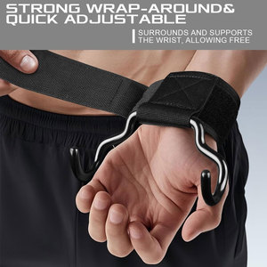 สายรัดข้อมืออเนกประสงค์พร้อมตัวล็อคแบบตะขอและห่วงสำหรับการยกน้ำหนัก รองรับการใช้งานและป้องกันฝ่ามือ เหมาะสำหรับผู้ใหญ่ ใช้สำหรับกีฬากลางแจ้ง - Product Image 5