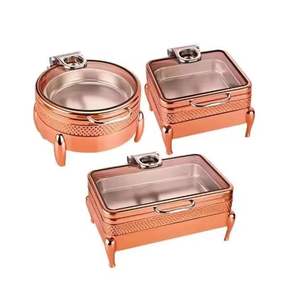 Juego de Recipientes para Calentar Comida con Base y Tapa de Acero Inoxidable, Calentador de Alimentos Tipo Buffet para Hoteles y Servicios de Catering - Product Image 3