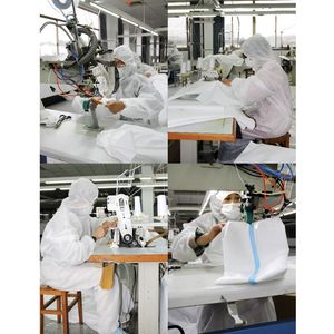 Tuta Monouso con Elastico per Polsi e Cappuccio, Bianca, Abbigliamento di Sicurezza, Indumento Isolante - Product Image 3