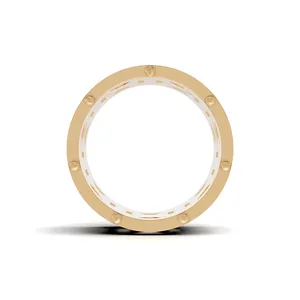 Bague en diamant pour homme Aurelian Link au design élégant, diamant de laboratoire taille ronde en or jaune 18 carats, 226 diamants pour l'exportation - Product Image 3
