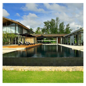 Indonesia đá tự nhiên màu đen nham thạch đá xẻ cắt 100x100 mét cho bên ngoài khách sạn dự án - Product Image 4