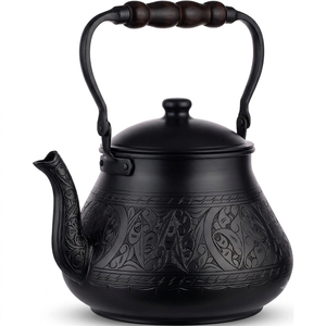 Stainless Steel Tea Pot With Lid Wooden Handle Minimalist Design For Kitchen Use Handmade <b>Teapot</b> On Sale - Product Image 4