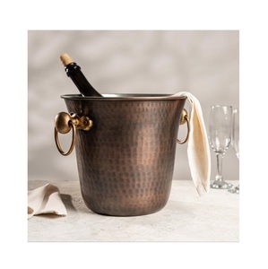 Champagne Bucket <b>Matte</b> Gold Vintage Design Barware Tool Durable Metal Pedestal Style - Product Image 2