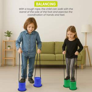 Échasses portables en plastique pour enfants, avec coupelles pour la marche et le saut, jouet d'entraînement à l'équilibre et jeu d'exercice de coordination en extérieur - Product Image 4