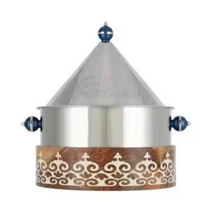 Plat de service de luxe en acier inoxydable gravé avec couvercle, chauffe-plats isolé pour buffet, restauration et usage domestique - Product Image 3