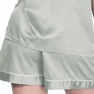 Conjunto de Pijama de Satén para Mujer 2026, Camisa de Manga Corta con Botones y Pantalones Cortos, Pijama de Seda para Mujer, Cómodo y Personalizable - Product Image 5