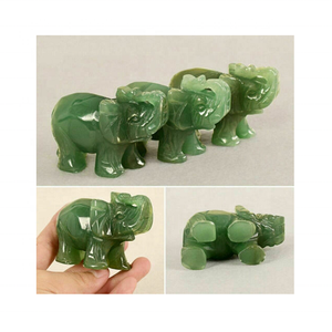Figurine d'éléphant sculptée en onyx vert pur de qualité supérieure - Product Image 4