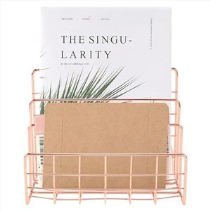 Minimalist Metal Desk Organizer Storage Rack Rectangle Shape Stainless Steel Office Organizer Freestanding - Product Image 5