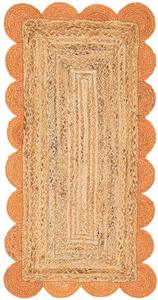 Tapis de couloir en jute naturel tressé à la main, à bord festonné, style campagnard, pour couloir, cuisine, entrée - Product Image 2