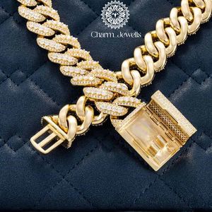 Charm Jewells Men's 14K Gold Plated Moissanite IGI Certified Ball Shape <b>Statement</b> <b>Necklace</b> Brilliant Cut Link Chain Luxury Hip - Product Image 5