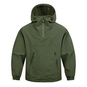 Team Builder Custom Hooded Anorak Windbreaker <b>Jacket</b> | <b>Half</b> <b>Zip</b> Pullover Waterproof Windproof Outdoor Sports <b>Jacket</b> | <b>Men's</b> - Product Image 1