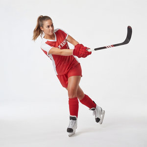 Maillot de hockey sur glace 100 % polyester à séchage rapide, uniforme d'équipe personnalisé, ensemble short et maillot de hockey sur glace unisexe, vente en gros - Product Image 5