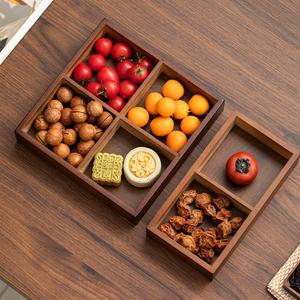 Promotion : Plateau de tri en bois, Boîte d'organisation compartimentée en bois, Plateau en bambou Jiu-gong-ge, Organisateur de rangement compartimenté en bambou - Product Image 2