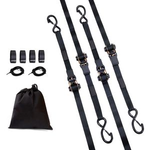 4PK Premium 1\" X 15\" Ratchet Tie Down <b>Straps</b> with Padded Handles 2200 lb Max Break Strength - Product Image 1