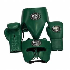 ชุดฝึกซ้อมมวย No Boxing No Life หนังวัวแท้ สีนม ขายส่ง พร้อมนวมฝึกซ้อม สายรัดปรับได้ หมวกป้องกันศีรษะ และอุปกรณ์ป้องกันขาหนีบ - Product Image 4