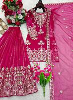 Élégant haut en faux georgette et filet, broderie de sequins de 5 mm, collection de vêtements ethniques festifs Sharara pour femmes AARIKA TEXTILE – Livraison rapide