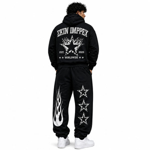 Factory Price Custom Logo Acid Washed Vintage Street Wear Fashionable Tracksuit for Men Lightweight <b>Hot</b> Sale Winter Set Solid - Product Image 2