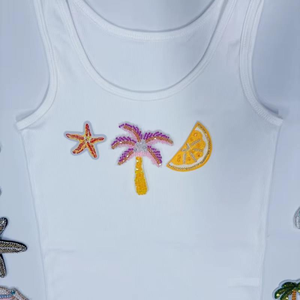 Top Corto Bordado a Mano con Cuentas de Semillas Únicas, Top de Fiesta con Cuentas de Semillas de Lujo de Boutique - Product Image 6