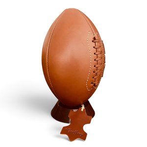 Ballon de football vintage rétro classique de l'entraîneur Geoffrey, logo appliqué, 100% cuir de vachette tanné, fait main, taille 7, haute respirabilité, léger et durable - Product Image 4