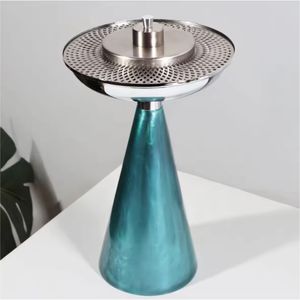 Quemador de Bakhoor de Metal Plateado con Base Cónica Blanca, Incensario Árabe de Lujo, Difusor de Fragancia para el Hogar de Acero Inoxidable Moderno - Product Image 6