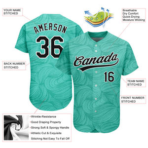 Último Modelo de Jersey de Béisbol Deportivo Transpirable Personalizado con Impresión por Sublimación de Secado Rápido, MOQ Bajo - Product Image 4