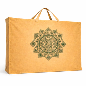 AMANI Extra Large Natural Jute Mandala Print Eco-Friendly Reusable Heavy-Duty Tote Bag for Exhibition & Grocery Storage - Product Image 1