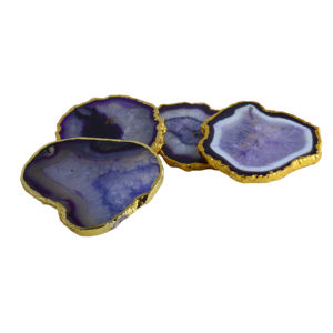 Sous-verres décoratifs en tranches d'agate, supports pour tasses en pierres semi-précieuses naturelles, plusieurs tailles disponibles - Product Image 1