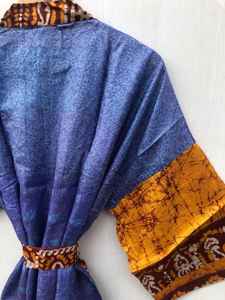 Kimono de Seda Estilo Sari, Vintage Indio, Reciclado, Túnica para Mujer, para Playa, Fiesta, Bikini, Vestido de Novia, para Verano, Venta al Por Mayor - Product Image 5