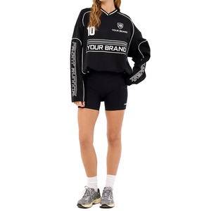 Custom Long Sleeve Football Jersey Oversized Streetwear Heavyweight Mesh Sports Jersey Men Breathable Polyester OEM Manufacturer - Product Image 5
