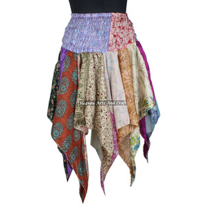 DS007 Urban Tribal Dance Assorted <b>Skirt</b> Silk Women Boho Hippie <b>Skirt</b> For Women Boho Hippie <b>Patchwork</b> <b>Skirt</b> Elastic Waist - Product Image 1