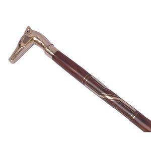 Brass Inlayed <b>Wooden</b> <b>Walking</b> <b>Stick</b> Quad Cane <b>Walking</b> <b>Sticks</b> | Four-Pronged Base for Enhanced Stability by AYAANS - Product Image 1