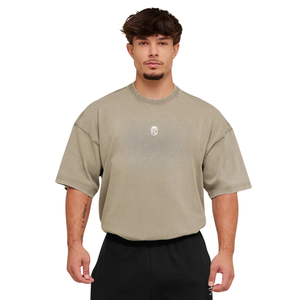 Camiseta Deportiva Extra Grande para Hombre, Diseño Gráfico, Estilo Vintage, para Entrenamiento Atlético, Corte Holgado, Color Lino Marrón - Product Image 1