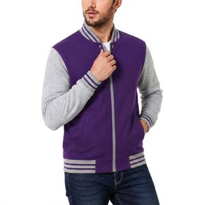 Veste universitaire pour homme, couleur unie, coton et polyester, vêtement décontracté, col rabattu, coupe classique, pour l'automne - Product Image 2