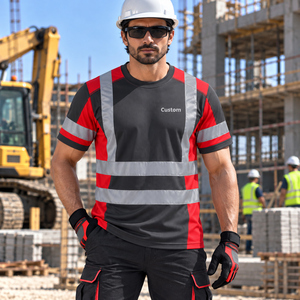 Men's <b>Hi</b> <b>Vis</b> Safety <b>T</b> <b>Shirt</b> Short Sleeve Reflective Workwear Construction Work <b>Shirt</b> High Visibility Safety - Product Image 2