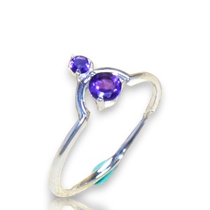 925 Sterling Silver Flaunting Amethyst <b>Ring</b> In <b>Dainty</b> With Natural Gemstone Round Cut Shape And Original Design Elegant <b>Rings</b> - Product Image 1