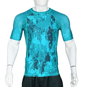 Custom Short Sleeve Rash Guard <b>Compression</b> <b>Shirt</b> <b>Men</b> Sublimated Print MMA BJJ Grappling Gym Workout Base Layer Wholesale Bulk - Product Image 2