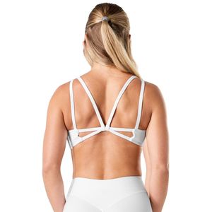 Sujetador deportivo blanco de tiras cruzadas para mujer, ligero y con soporte, top corto para yoga, correr, gimnasio, entrenamiento físico - Product Image 2