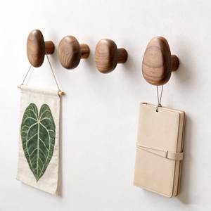 Wood Wall Mounted Hook Decorative Coat Rack <b>Bow</b> Pattern Storage <b>Holder</b> for Home Entryway - Product Image 3