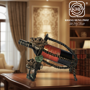 Estante para Vino de Hierro Forjado Retorcido Estilo Vintage, Decoración Floral Hecha a Mano, Soporte Individual para Botella, de Fabricante Vietnamita - Product Image 2