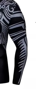 Mat Black Sublimation Compression Full Shirt Burn out Use Breathable <b>Stretch</b> Fit <b>Men</b> Compression Shirt Wholesale Supplier - Product Image 6