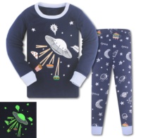 Conjunto de Pijamas para Niñas, 100% Algodón, Tejido de Rizo, Casual, Transpirable, Térmico, de Secado Rápido, Tallas Grandes, Estampado, Color y Talla Personalizables