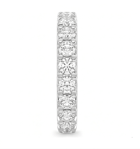 Bague d'éternité en diamant, taille brillant rond, bijoux fins classiques, bague de fiançailles - Product Image 4