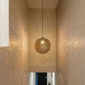 Suspension moderne ronde en métal, finition dorée, design durable pour salon, prix raisonnable - Product Image 4