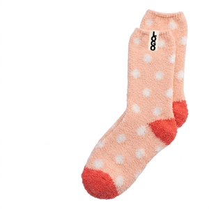 Spring Warm <b>Women</b> Fuzzy <b>Socks</b> 100% Cotton Eco-Friendly Quick Dry Customized Brand Juncai Knitting <b>Fluffy</b> Logo Position Bottom - Product Image 4