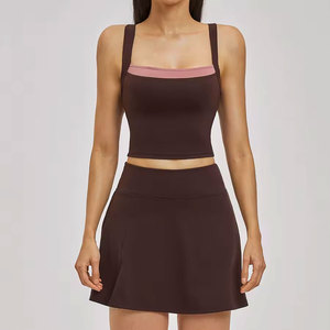 Ensemble de yoga pour femmes : Leggings de sport, shorts d'entraînement, débardeur de sport respirant et à séchage rapide, faux deux-pièces, jupe de tennis – Écoresponsable - Product Image 3